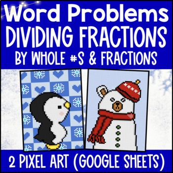 Preview of Dividing Fractions Word Problems Digital Pixel Art