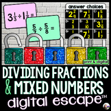 Dividing Fractions and Mixed Numbers Digital Math Escape R