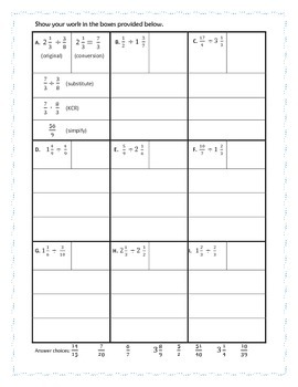 Preview of Dividing Fractions and Mixed Numbers Graphic Organizer and Practice