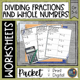 Dividing Fractions and Whole Numbers Worksheets Distance L