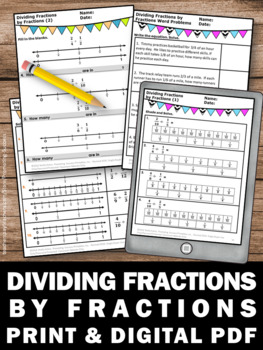 dividing fractions with visual models worksheets 5th