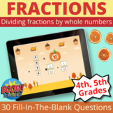 Dividing Fractions by Whole Numbers Boom Cards Distance Learning