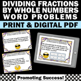 Dividing Fractions by Whole Numbers Activity Fraction Word