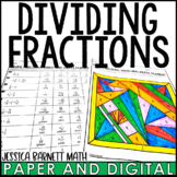 Dividing Fractions with Negatives Activity Coloring Worksheet