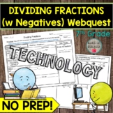 Dividing Fractions with Negatives Webquest 7th Grade Math