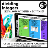 Dividing Integers: 6th Grade Digital Math Activity