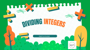 Preview of Dividing Integers Check for Understanding