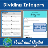 Dividing Integers - Digital and Print - Google Forms