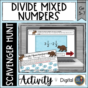 Preview of Dividing Mixed Numbers Digital Math Scavenger Hunt