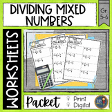 Dividing Mixed Numbers Snapshot Math Worksheets Print and Digital