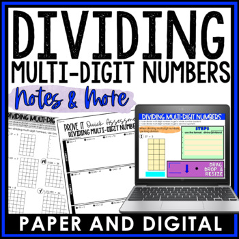 Preview of Dividing Multi-Digit Numbers Guided Notes Homework Warm Ups Exit Tickets