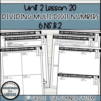 Preview of Dividing Multi Digit Numbers | Long Division | 6th Grade Math CCSS Aligned