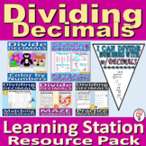 Dividing Numbers with Decimals - Learning Stations BUNDLE