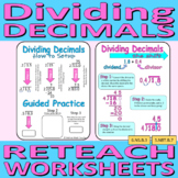 Dividing Numbers with Decimals - Reteach Worksheets