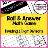 Dividing One Digit Divisors Roll & Answer Math Game