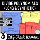 Dividing Polynomials – Long and Synthetic Division Activit