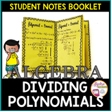 Dividing Polynomials Student Notes Foldable Booklet