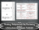 Dividing Polynomials by Factoring (degree three) Foldable AR.4C