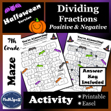 Dividing Positive & Negative Fractions MAZE | 7th Grade Ha