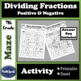 Dividing Positive & Negative Fractions Maze | Easy to Chec
