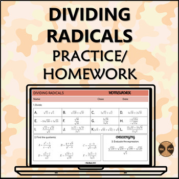 Preview of Dividing Radicals - Digital Practice/Homework