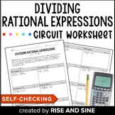 Dividing Rational Expressions Self Checking Circuit Worksh