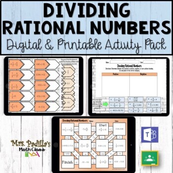 Preview of Dividing Rational Numbers Digital Activity Pack | Distance Learning