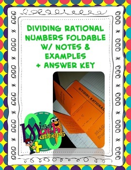 Preview of Dividing Rational Numbers Foldable (Guided Notes + Examples)