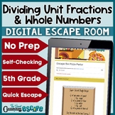 Dividing Unit Fractions & Whole Numbers 5th Grade Math Qui