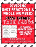 Dividing Unit Fractions & Whole Numbers Task Cards NO PREP