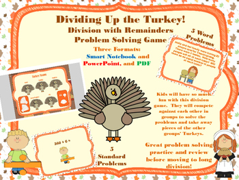 Preview of Dividing Up the Turkey Interactive White Board Division Game
