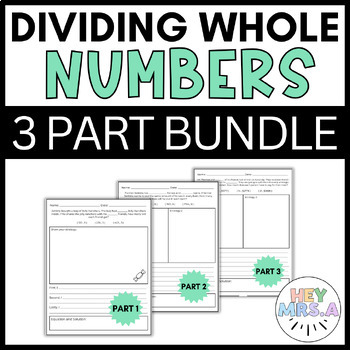 Preview of Dividing Whole Numbers Bundle | 5th Grade | CGI Word Problems | Editable!