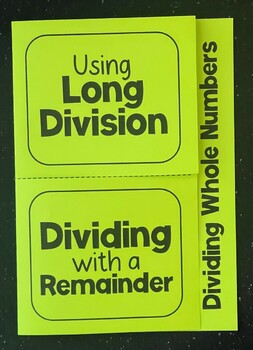 Preview of Dividing Whole Numbers Editable Foldable