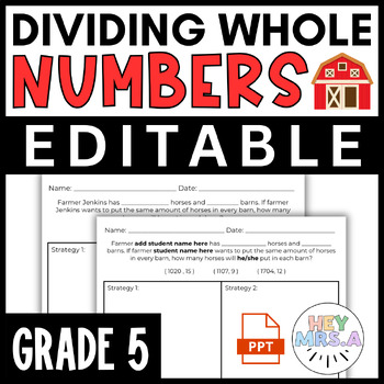 Preview of Dividing Whole Numbers Part 2 | Differentiated | 5th Grade | CGI