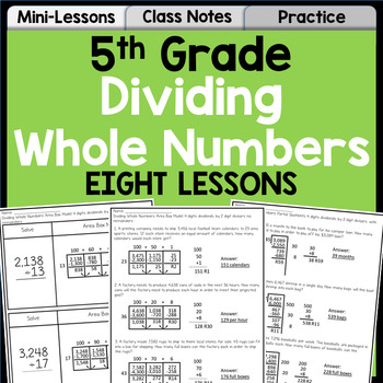 Preview of Dividing Whole Numbers Unit for 5th Grade | Lessons, Practice, Assessment