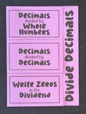Dividing Whole Numbers and Decimals Editable Foldable Notes