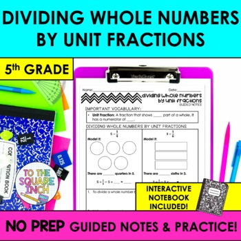 Preview of Dividing Whole Numbers by Unit Fractions Notes & Practice