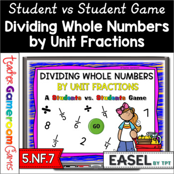 Preview of Dividing Whole Numbers by Unit Fractions Powerpoint Game