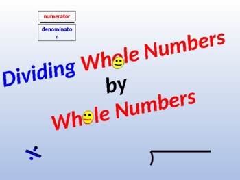 Preview of Dividing Whole Numbers by Whole Numbers Solution Summary