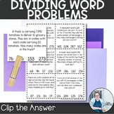 Dividing Word Problems Clip the Answer TEKS 5.3c Math Work
