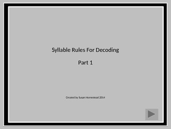 Dividing Words Into Syllables ~Power Point Lesson 1~ by Susan H | TpT