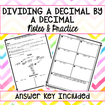 Preview of Dividing a Decimal by a Decimal Notes & Practice