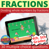 Dividing a Whole Number by a Fraction Boom Cards Christmas