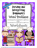 Dividing and Interpreting Remainders Worksheets
