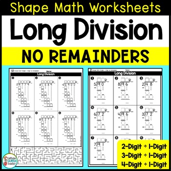Preview of Long Division Practice with 1 Digit Divisors and No Remainders Worksheets