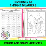 Dividing by 1-Digit Numbers Color & Solve Activity | Color