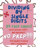 Dividing by 1-Digit Task Cards (4th Grade) NO PREP!
