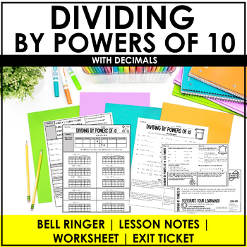 Preview of Dividing by Powers of 10 Lesson | Worksheet | 5.NBT.2
