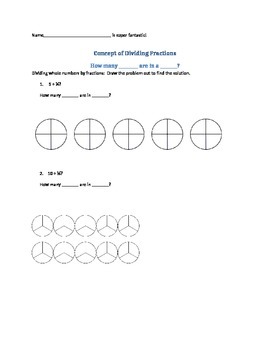 Preview of Dividing fractions using visuals