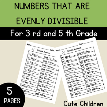 Preview of Dividing numbers correctly for 3rd and 4th grade children and 5 homework tests